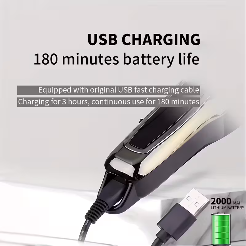 Kemei KM-PG1990A Cordless Professional Hair Clipper – USB Rechargeable with LCD Display