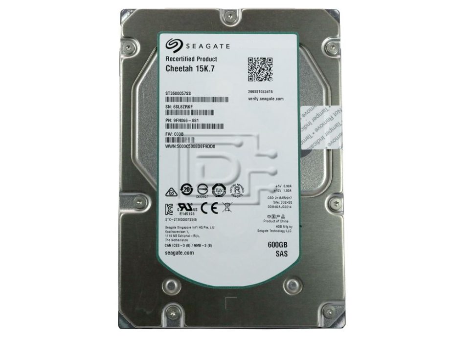 Seagate Cheetah 15K.7 600GB 3.5″ SAS Enterprise Hard Drive – ST3600057SS (15K RPM)