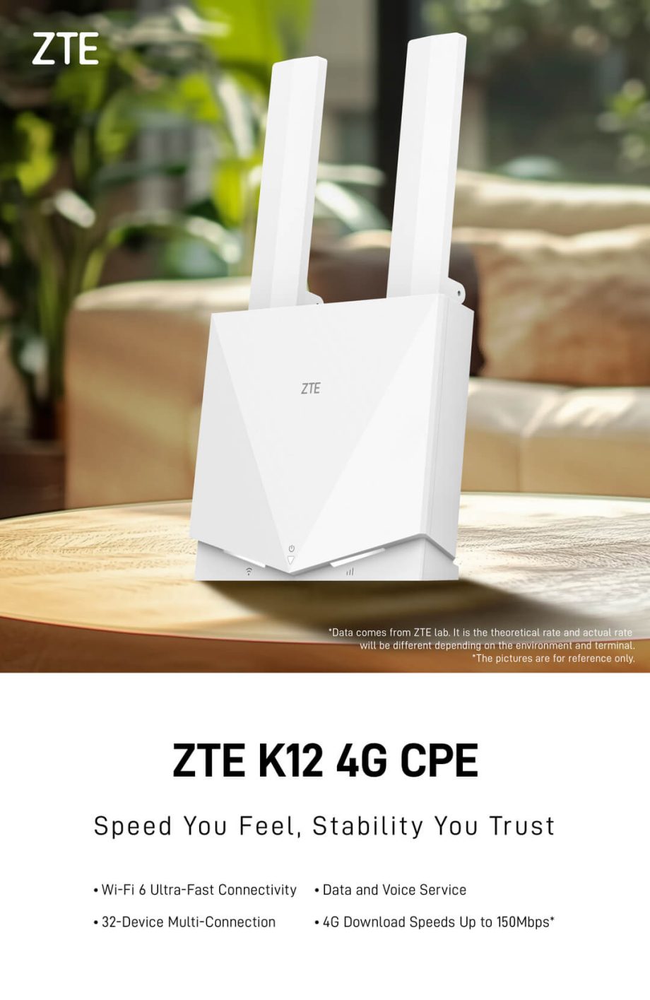 ZTE K12 4G LTE Wi-Fi 6 Router