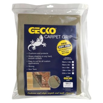 Gecko Carpet Grip 1m x 1.5m | Non-Slip Rug Underlay | Beige | Fits Most Hard Floor Surfaces