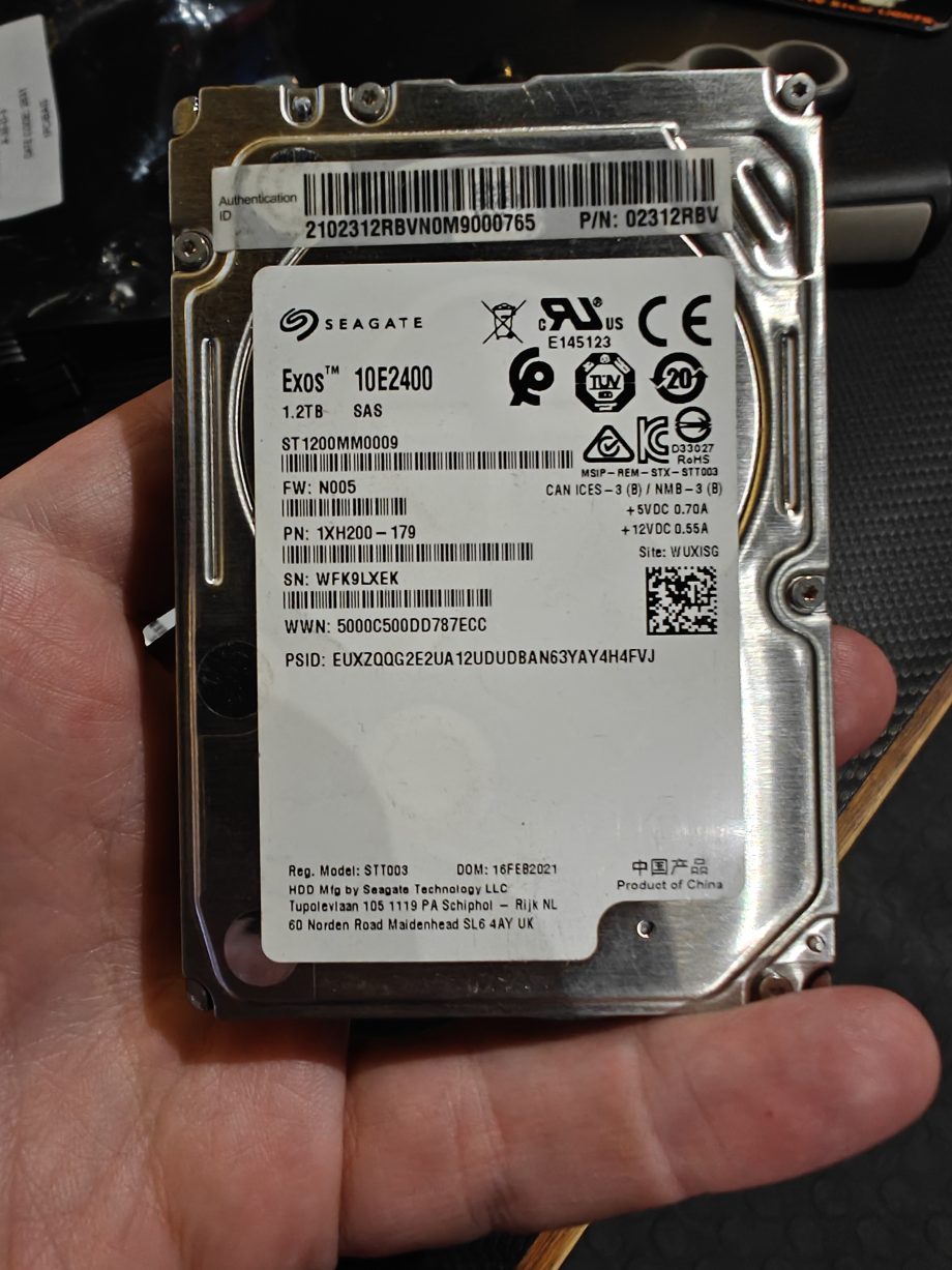 Seagate Exos 10E2400 1.2TB 10K SAS 2.5″ SFF Enterprise Hard Drive — ST1200MM0009