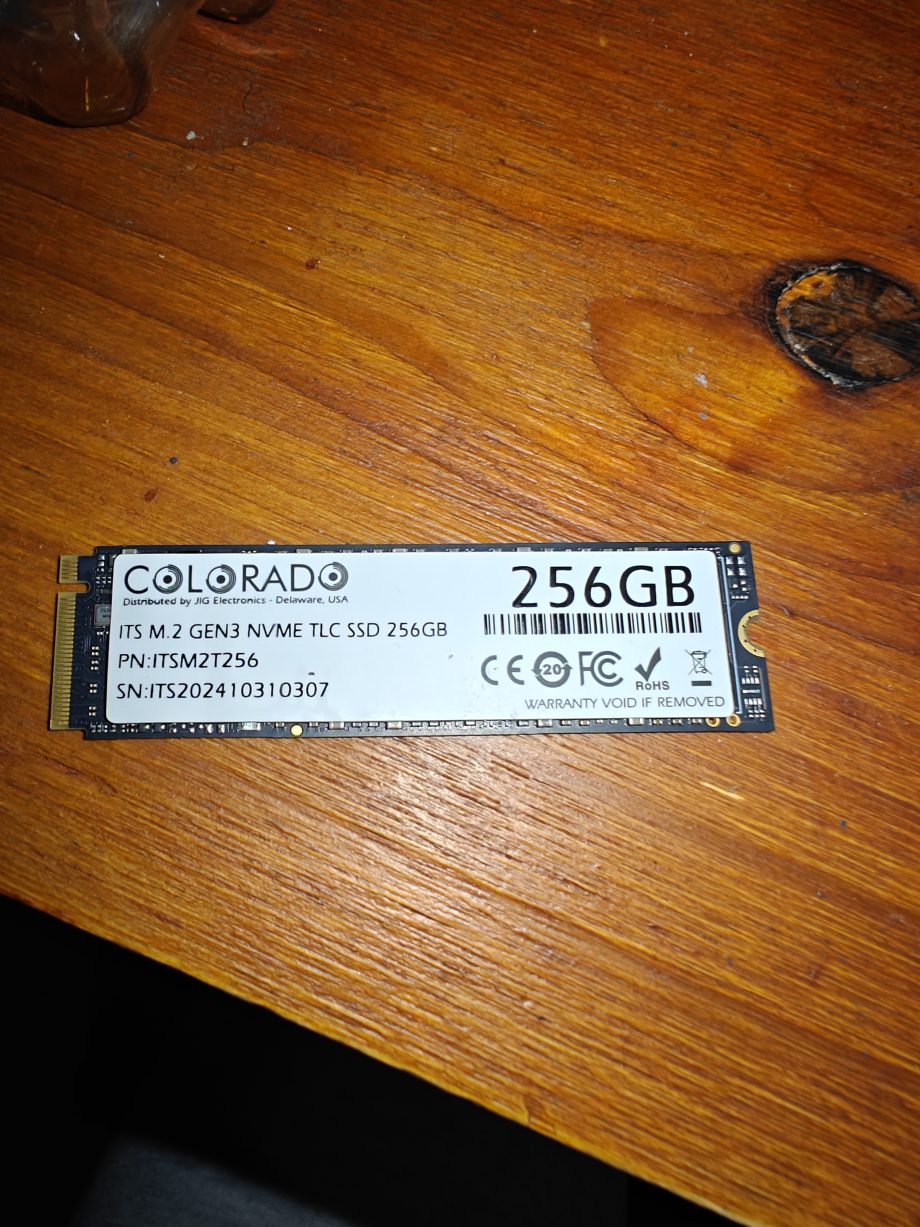 Colorado ITS M.2 NVMe PCIe Gen3 SSD 256GB