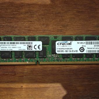 Crucial 16GB DDR3L-1600 ECC Registered Server RAM PC3L-12800R 2Rx4 RDIMM (CT16G3ERSLD4160B.36FN)