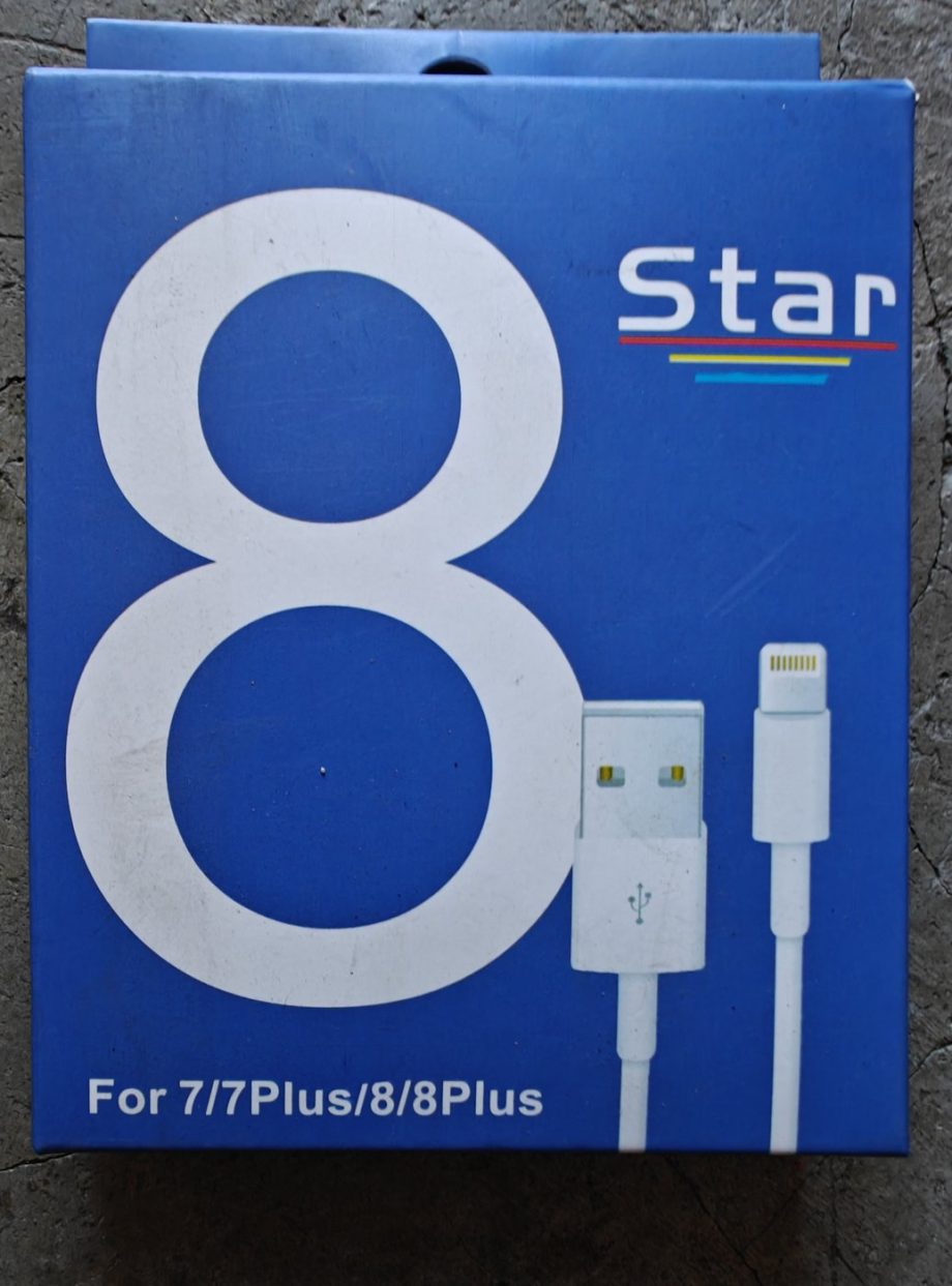 8 Star USB-A to Lightning Charge & Sync Cable — For iPhone 7 / 7 Plus / 8 / 8 Plus (New, Boxed)