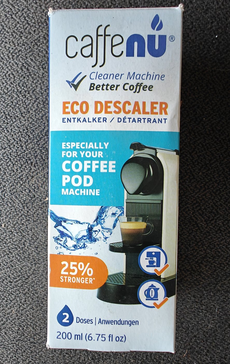 Caffenu Eco Descaler 200ml — For Coffee Pod Machines & Kettles, 2 Doses (Open Box, Unused)